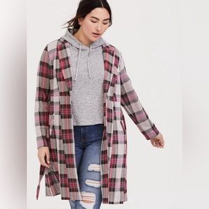 Torrid Plaid Trench Coat